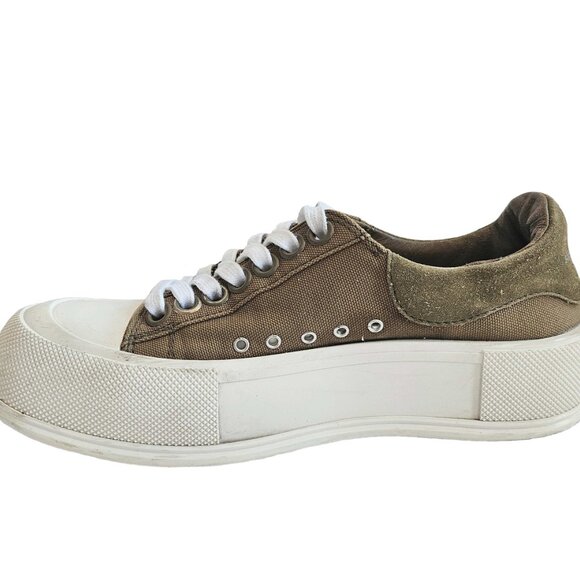 ALEXANDER MCQUEEN GREEN PLIMSOLL SNEAKERS (35/36) - Picture 5 of 9